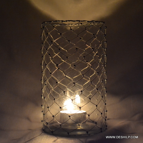 Polishing Modern Shape Glass Candle Holder