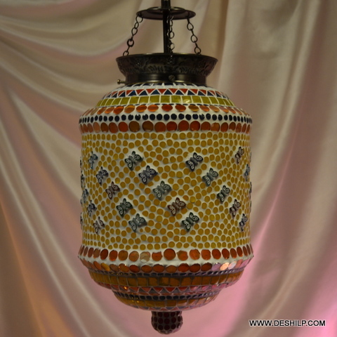 Yellow And Multicolor Yellow Mosaic Wall Hanging For Home Decor - Finish: Handmade