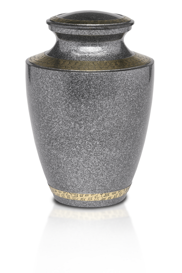 Silver Elegant Green Enamel & Nickel Cremation Urn
