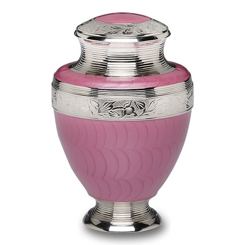 Green Iridescent Cremation Urn With Shamrock Design