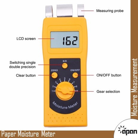 Paper Moisture Meter - 160mm X 60mm X 25mm Dimensions 0.00-2.00% (D) & 0.0-98.0% (S) Measuring Range Digital Display With Backlight Lightweight And Portable Design For Field Testing
