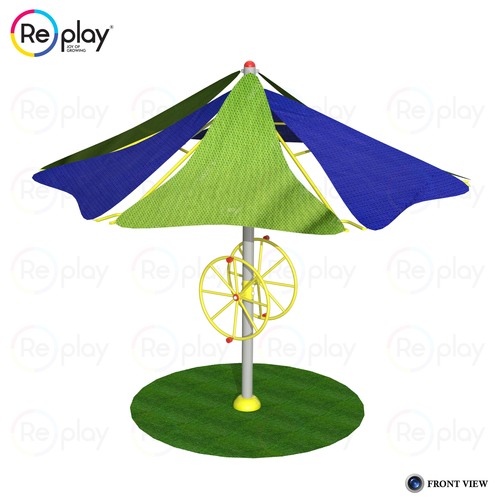 Shoulder Wheel with Canopy - G.I. 'B' Class Pipe, 14x14x10.8 FT | Suitable for Ages 18 to 65, 110KG Max Weight Capacity