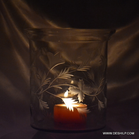 Florence Gold Hurricanes Candle Holder - Material: Crystal
