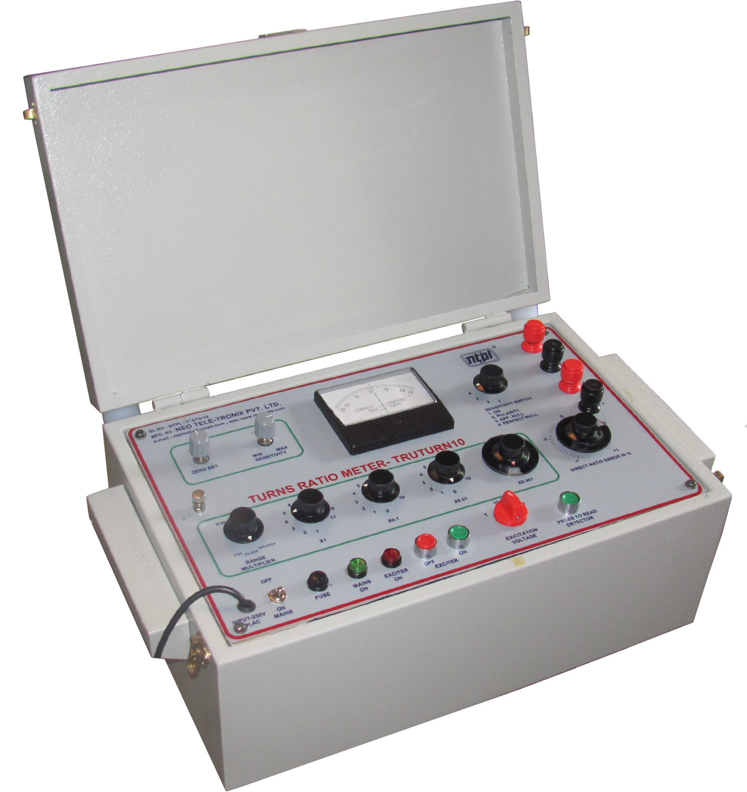 Transformer Turns Ratio Meter Ttr10 - 12-month Warranty, Manual Operation With Analog-digital Meter, 1:1.5 Accuracy, 0.00001 Least Count, 110 To 100 Volts Ac, Optimizable For Client Requirements