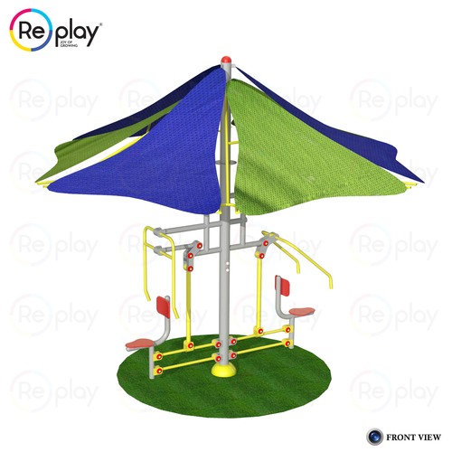 Steel And Rope Double Sit & Pull With Canopy