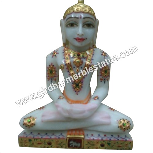 Painting Jain Marble Statue