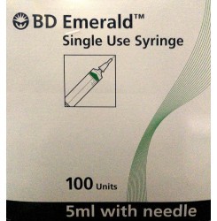 White Bd Emerald Single Use Syringe 5Ml
