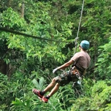 Zip Line - 12mm Usha Martin Wire Rope, 50-80 Meter Track Length, 25x6x8ft First Tower, 12ft C-frame Second Tower, Gravitational Breaking System, Gym Seat Harness