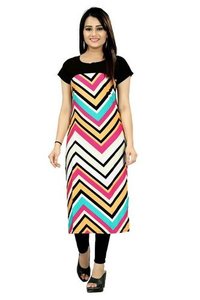 समर प्रिंटेड क्रेप लेडीज़ कुर्ती