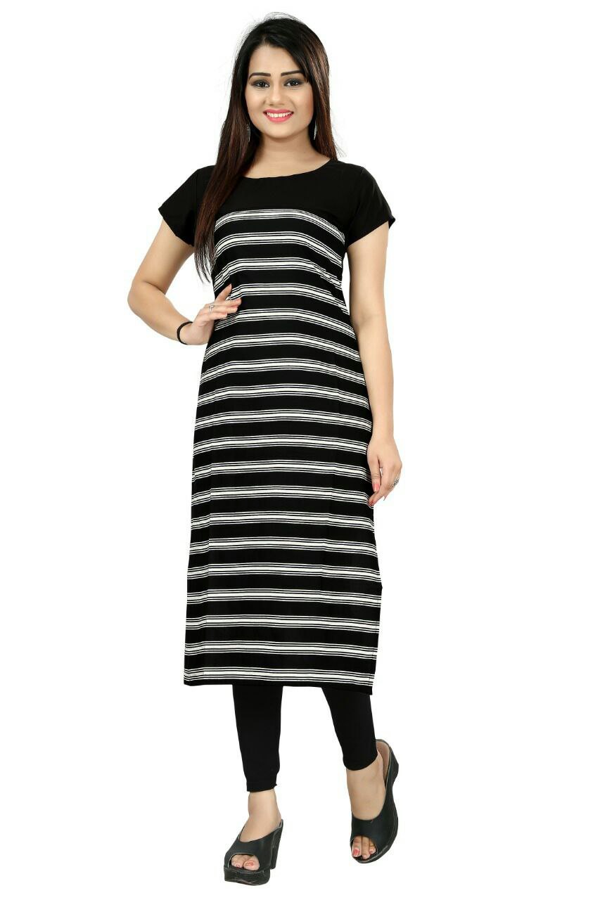 Crepe Straight Ladies Printed Kurti