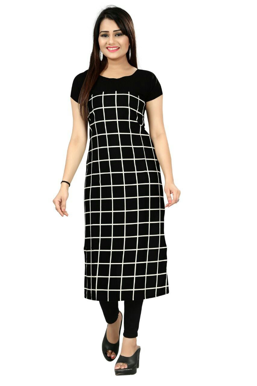 Crepe Straight Ladies Printed Kurti