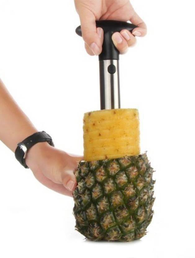 Pineapple Corer Slicer - Stainless Steel | Straight Peeler For Home And Hotel Use, Silver Finish