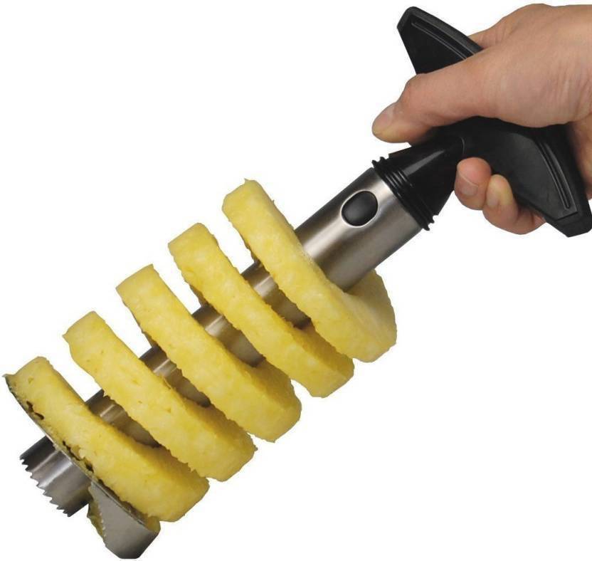 Pineapple Corer Slicer - Stainless Steel | Straight Peeler For Home And Hotel Use, Silver Finish
