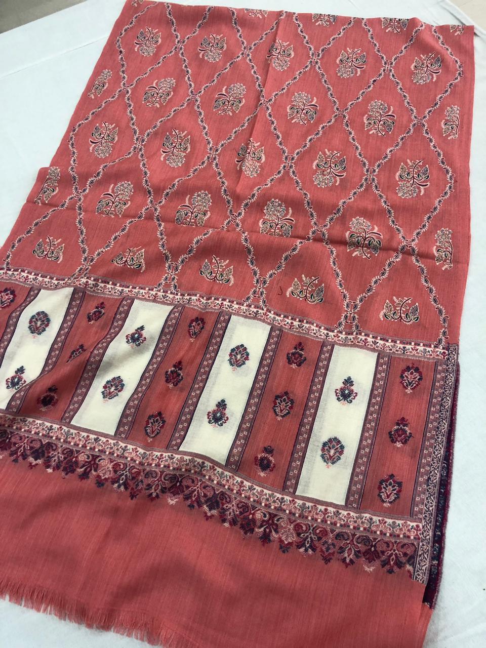 Shawls - Cashmere, 70 X 70 Inches, Beige | Hand-embroidered, Dry Clean Only