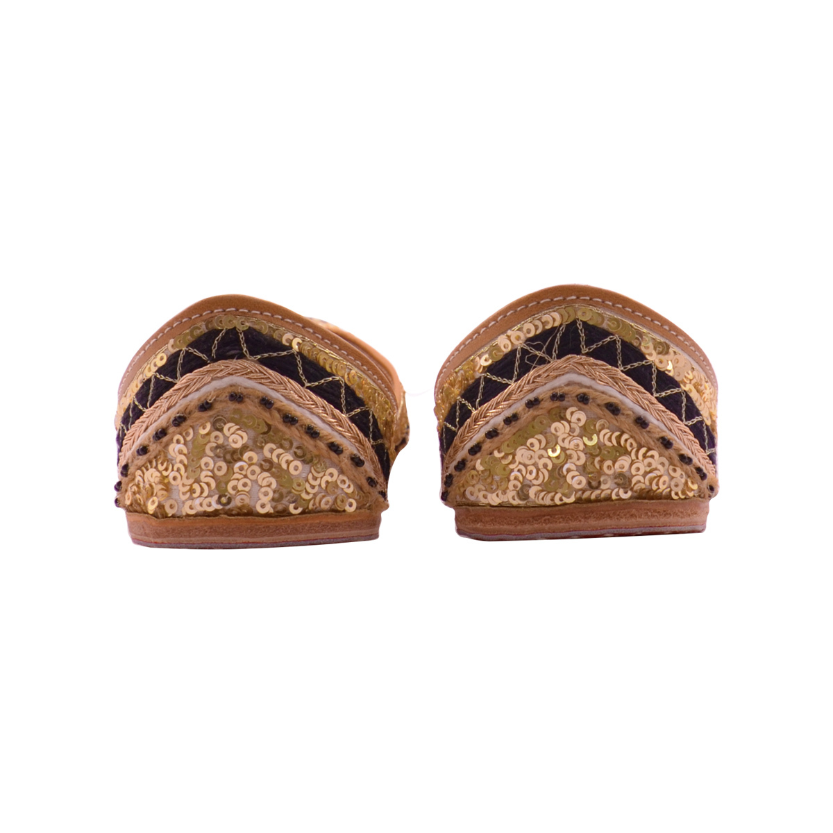 Peach Punjabi Juti For Ladies Ethnic Handmade Multi Work For Woman Heel Size: Flat