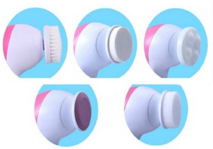 Portable 5 In 1 Massager - Plastic Material, White With Pink Color | Corrects Body Posture, Enhances Blood Circulation, Monitors Fat Composition