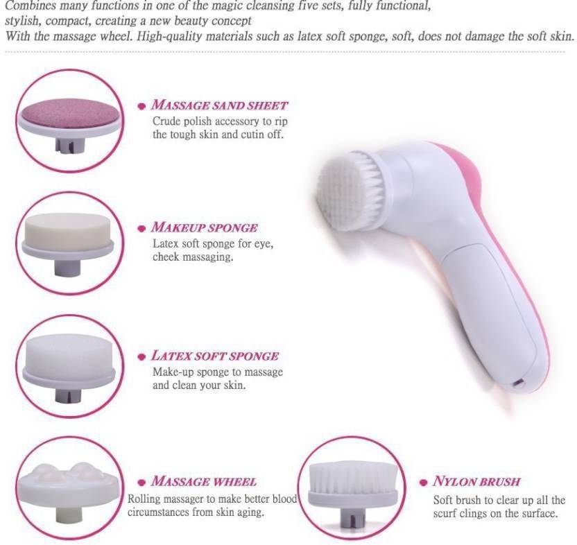 Portable 5 In 1 Massager - Plastic Material, White With Pink Color | Corrects Body Posture, Enhances Blood Circulation, Monitors Fat Composition