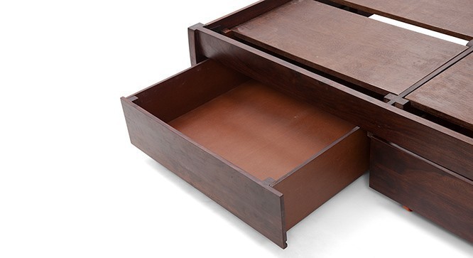Wooden Box Bed - Solid Wood, 210x189x90 Cm, Dark Brown Finish | Easy To Clean, Eco-friendly, No Assembly Required, Contemporary Design