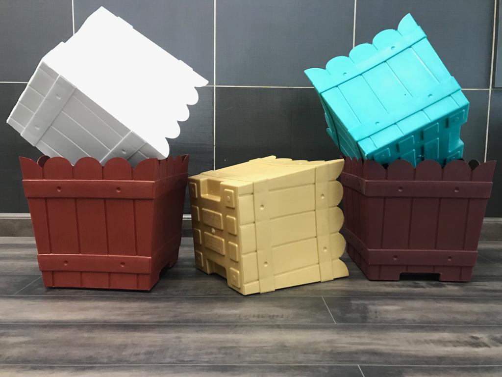 Plastic Planter - Plastic, 18x8x10 Inches, Rigid, Colors: Red, White, Green, Yellow, Blue, Black, Weight: 50-150 Grams