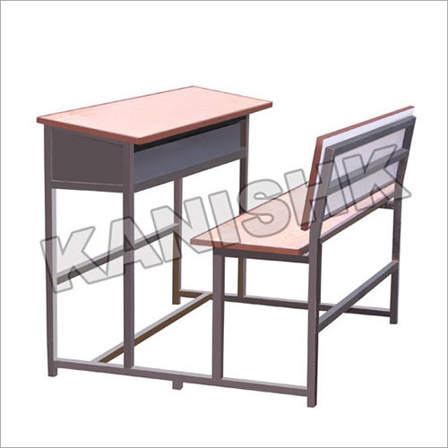 Brown School Dual Desk Bench