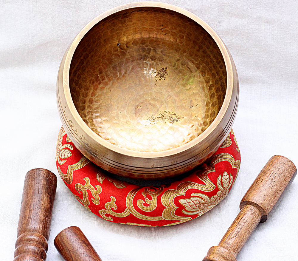 Gold Tibetan Hand Beaten Singing Bowl - Set Of 5