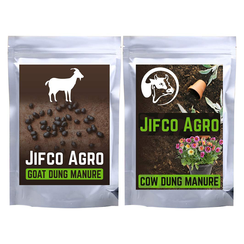 Ducant India Combo of Goat and Cow Dung Manure and Fertilizer for Flowering Plants, Fruits and Vegetable, 1 Kg Each, Natural