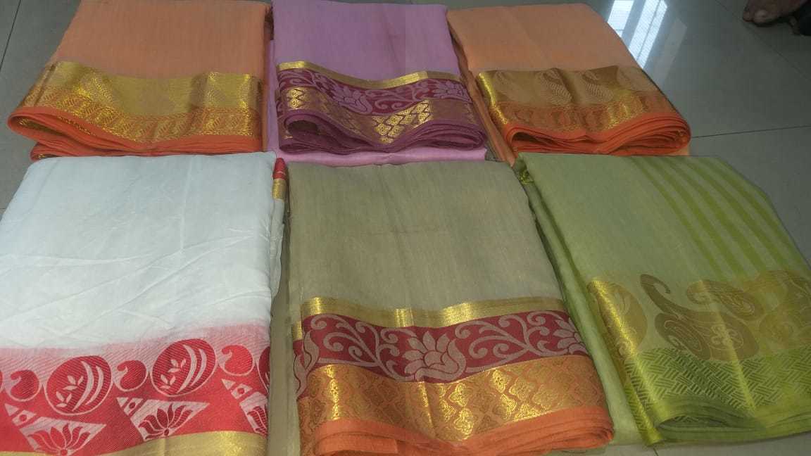 Cotton Saree - Customized Size, Plain Pattern With Zari Border And Chit Pallu | Best Quality Ethnic Wear, Ideal For Casual Occasions