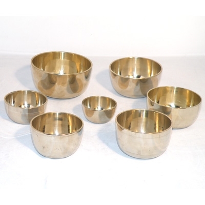 Brass Tibetan Singing Bowls- Set Of 7