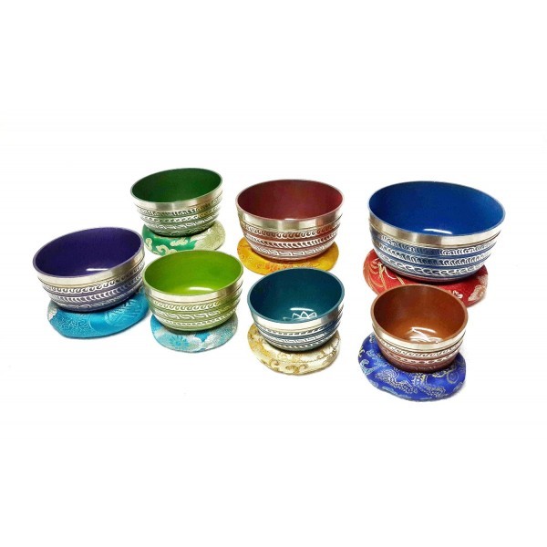 Brass Tibetan Singing Bowls- Set Of 7