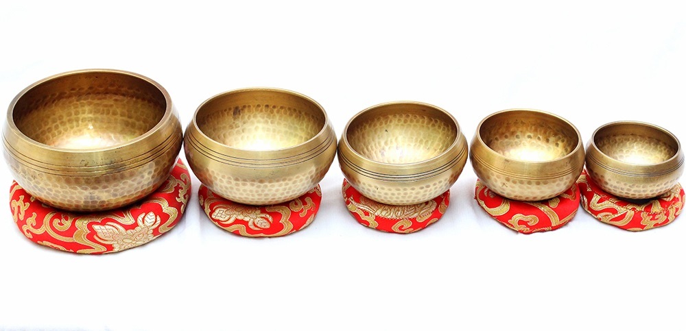 Brass Tibetan Singing Bowls- Set Of 7