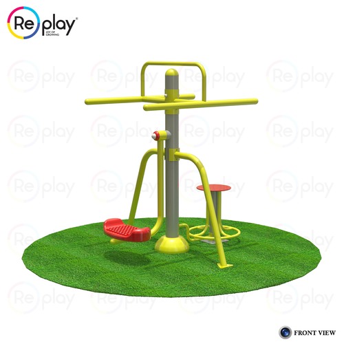 Seated Twister & Mini Ski - Steel and Rope, 4.2x4.6x5.5 Ft Dimensions, Age 18 to 65, Max User Weight 110kg Each Side