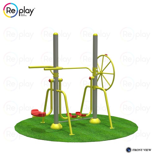 Steel And Rope Air Walker With Mini Ski & Shoulder Wheel