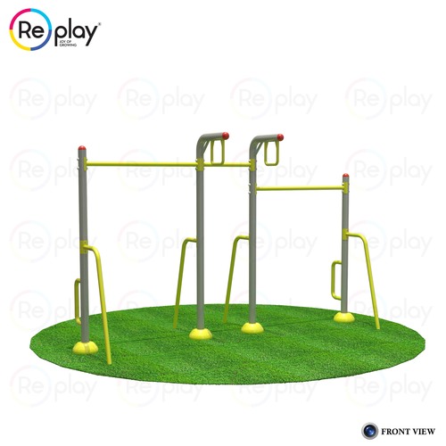 Multi Chin-Up Gym System - B Class Pipe, 12.7x4.7x7.7 FT | For Ages 18 to 65, Max User Weight 110kg Each Side, Powder Coated Finish
