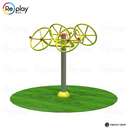 स्टील एंड रोप ताई-ची स्पिनर 4 व्हील