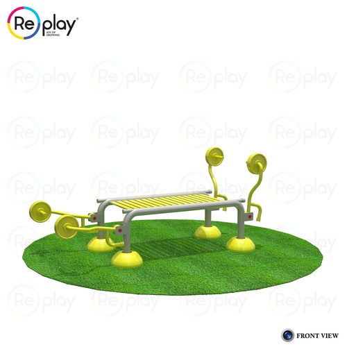 Steel And Rope Bench With Fixed Dumbbell