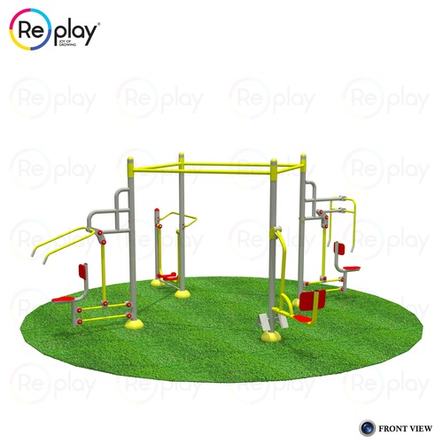 स्टील एंड रोप 4 सेट फिटनेस स्टेशन