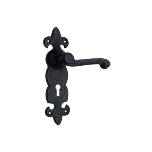 Black Iron Door Handle With Plate Application: Easy To Use