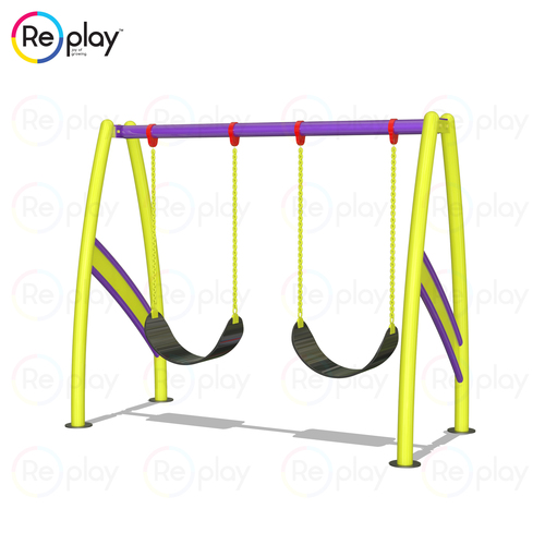 Steel And Rope 2 Seater Swing Rubber Belt