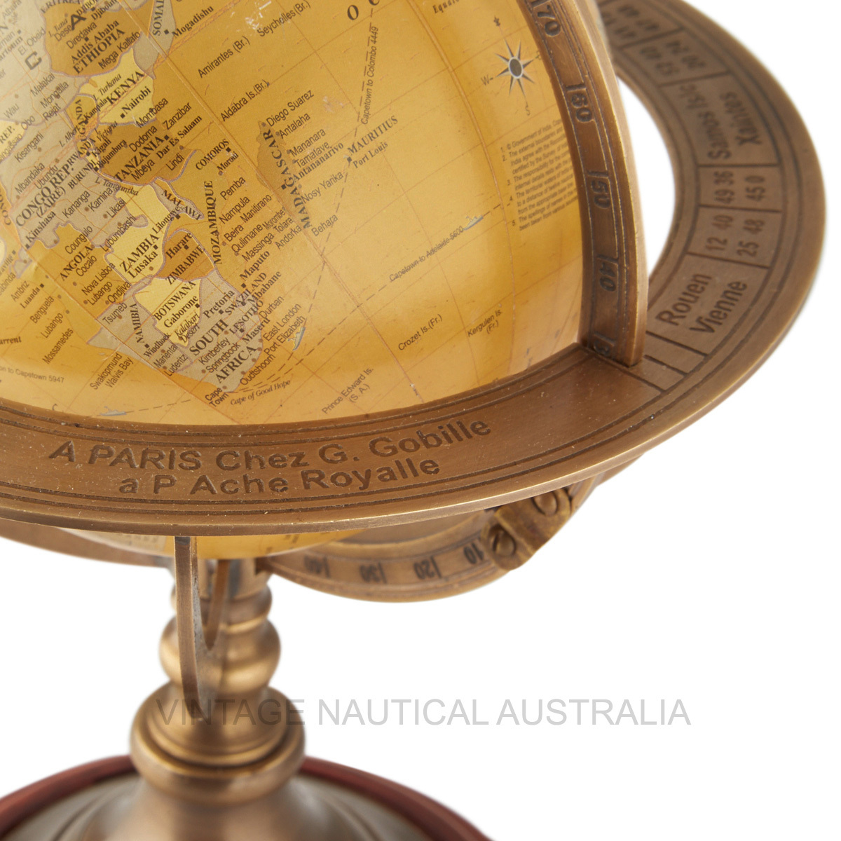 World Globe A Brass Ringed