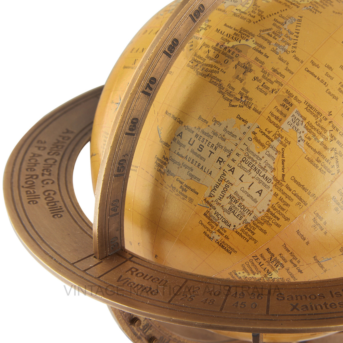 World Globe A Brass Ringed