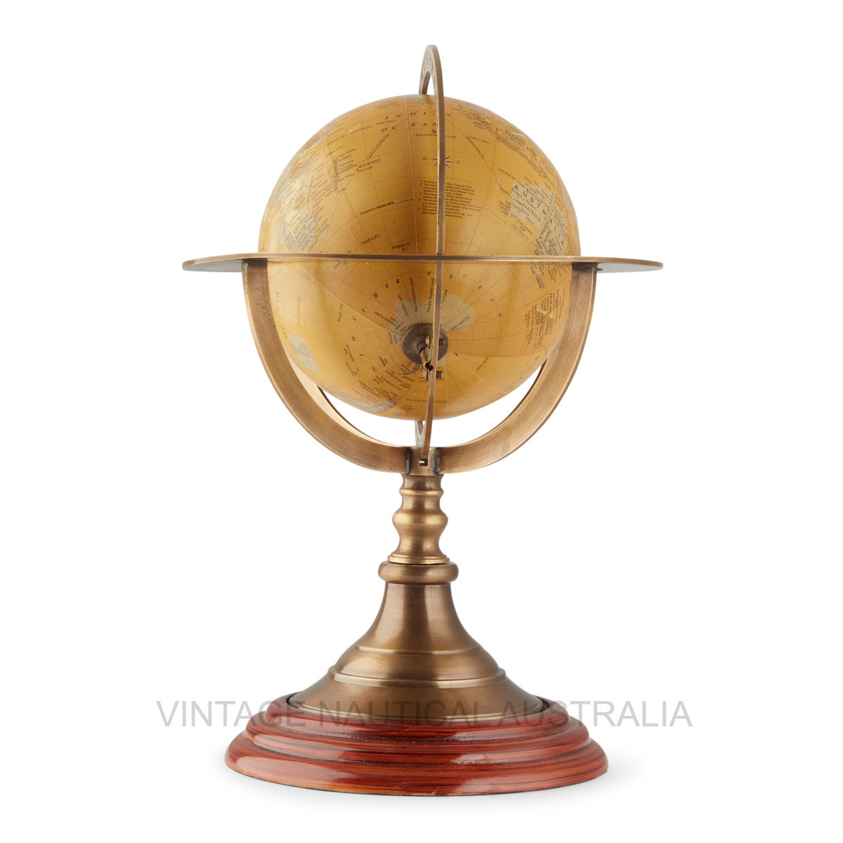 World Globe A Brass Ringed