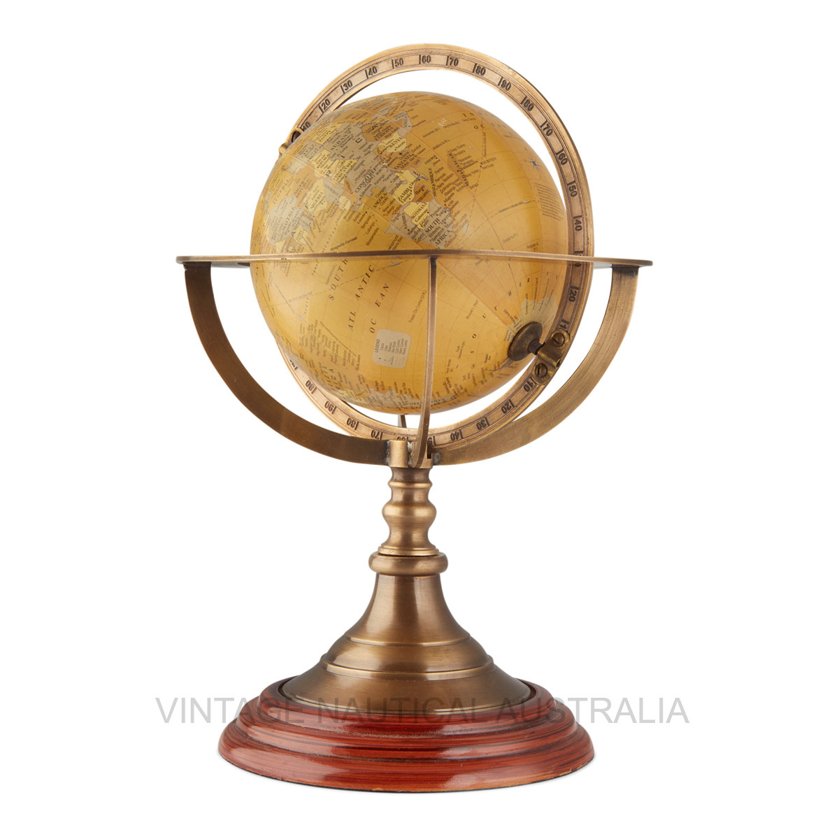 World Globe A Brass Ringed