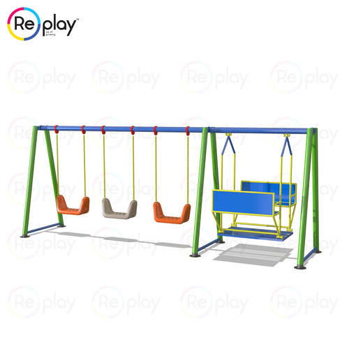 Three in One Outdoor Swing - High-Strength Steel & Rope, 18x5x10 FT | Durable, Weather-Resistant, Safe for Ages 4 to 12
