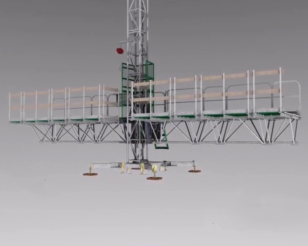 Mcwp Mast Climbing Work Platform Jaso-goin - Steel, Height 400 Meters, Gray Color | 5000 Kg Capacity, Hydraulic Pressure Lift, Plc Control System, Automatic Operation, 1 Year Warranty