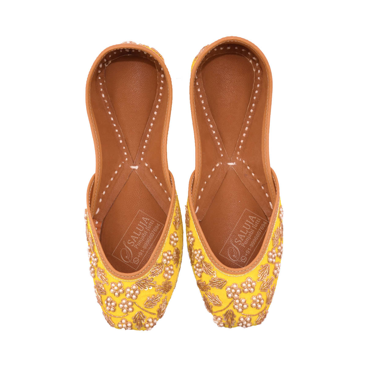 Punjabi Jutti - Leather, Sizes 36-41, Vibrant Yellow Color | Extra Padding For Ultimate Comfort, Perfect For Any Season