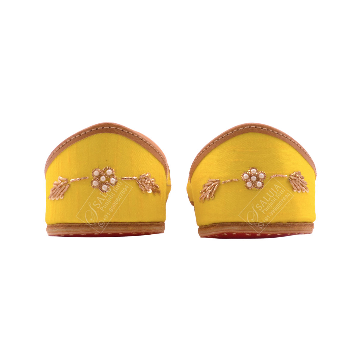 Punjabi Jutti - Leather, Sizes 36-41, Vibrant Yellow Color | Extra Padding For Ultimate Comfort, Perfect For Any Season