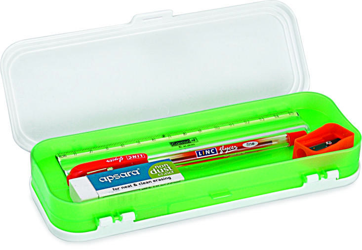 Dhoom Small Plastic Pencil Box - Multi-color Plastic, Compact Design With Separate Slots For Stationery, Sturdy And Durable, Ideal For School Use