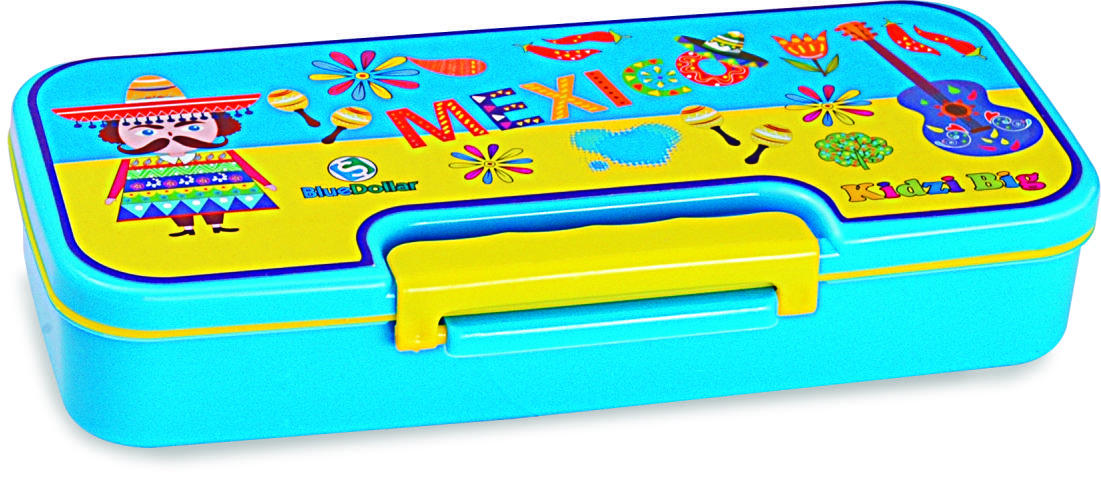 Kidzi Big Plastic Pencil Box - Plastic, Various Designs And Sizes, Multi-color | Eye-catching Look, Artistic Graphic Design, Sturdy And Durable