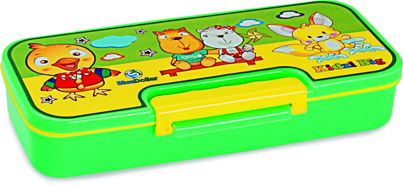 Kidzi Big Plastic Pencil Box - Plastic, Various Designs And Sizes, Multi-color | Eye-catching Look, Artistic Graphic Design, Sturdy And Durable