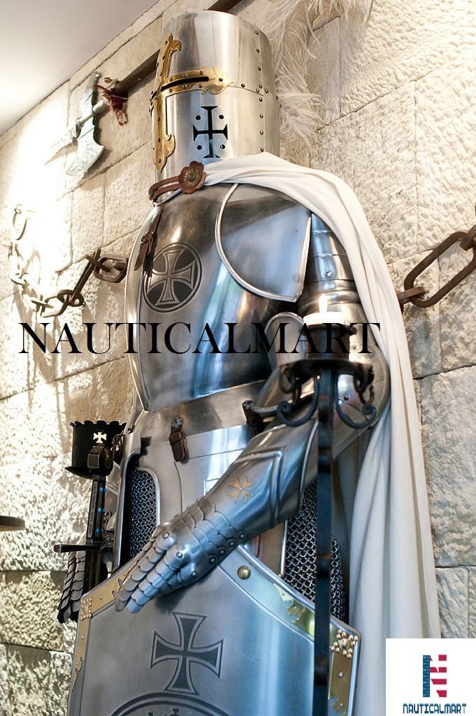 Easy To Install B07fmdvz29 Nauticalmart Medieval Wearable Knight Crusader Full Suit Of Armour Collectibles Armor Costume